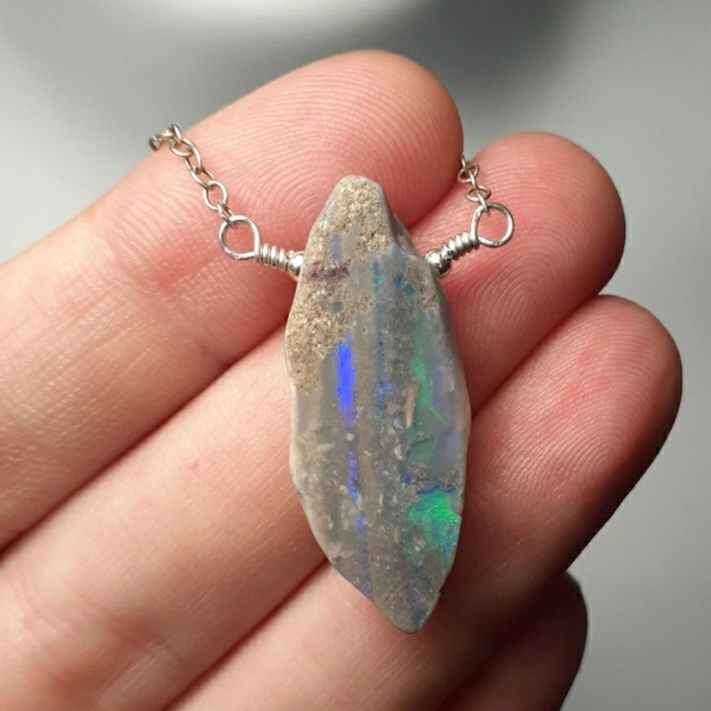 ☆AUSTRALIAN OPAL & 925SS NECKLACE☆